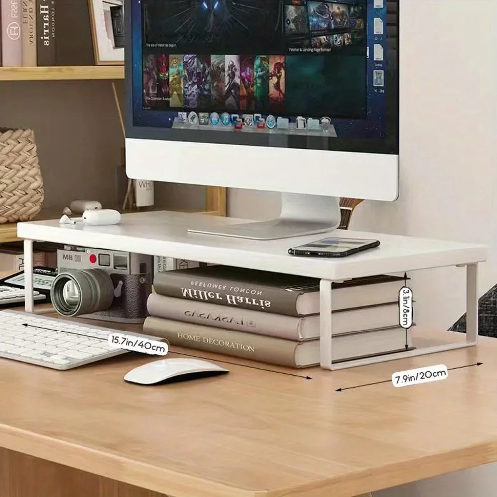 Wooden Office Computer Desktop Stand _ Shop Now_yyt